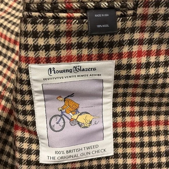 Rowing Blazers Tweed Herringbone Gun Check Preppy 100% Wool XS Womens‎ Blazer - Picture 7 of 14